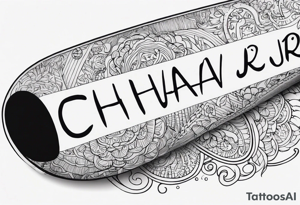 Left arm sleeve with the text “Chava JR” tattoo idea
