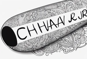 Left arm sleeve with the text “Chava JR” tattoo idea