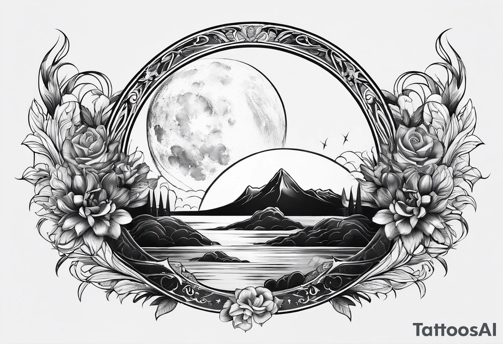 sacred moon tattoo idea