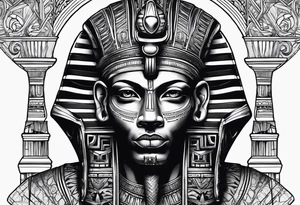 Black pharaoh skull tattoo idea