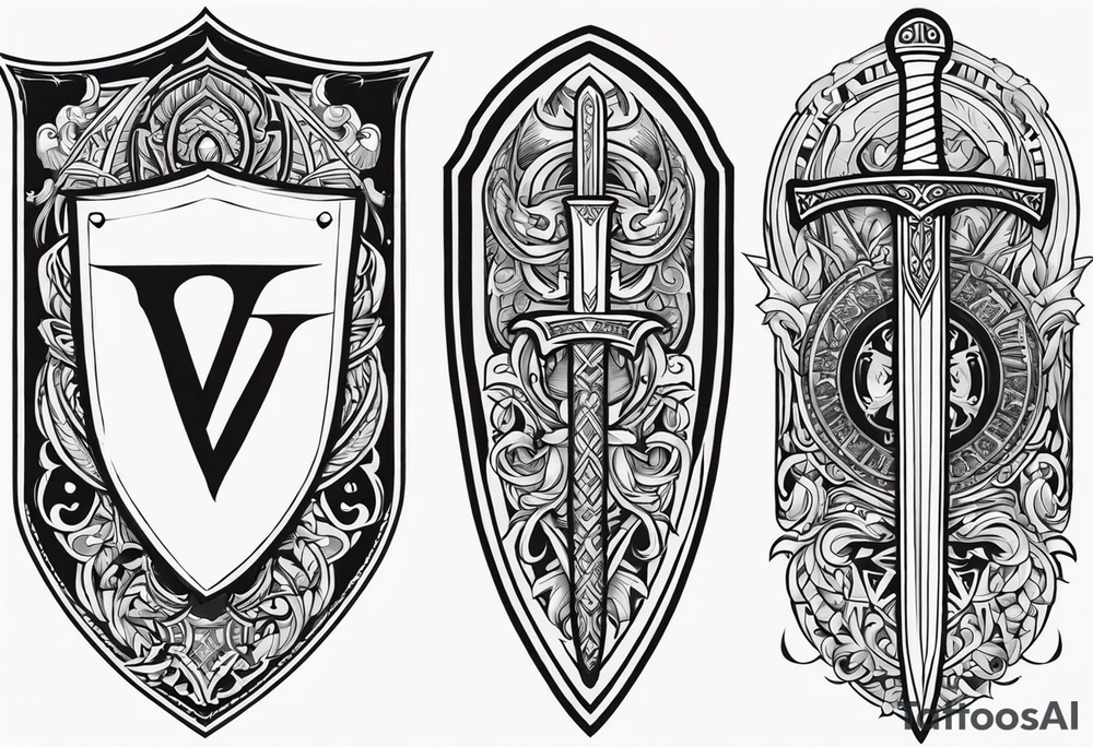 Valhalla
sword shield armour tattoo idea