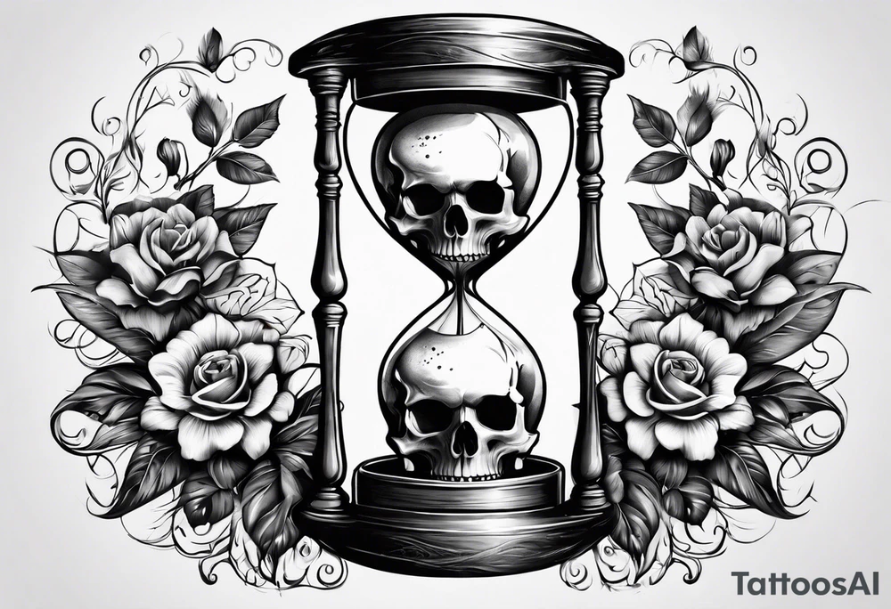Hour glass and skull tattoo idea