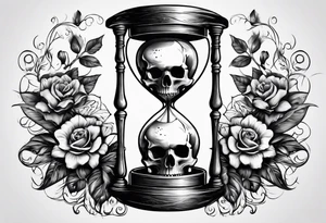 Hour glass and skull tattoo idea