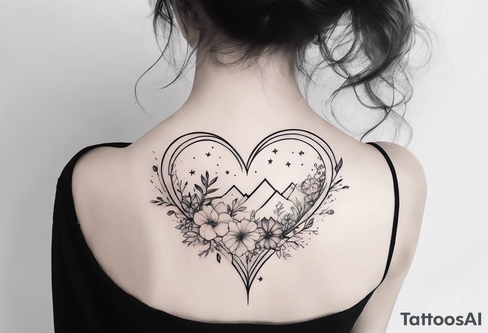 Ethereal, magic, clouds, sparkles, magic, flowers. The heart is positioned right below the elbow. The design will wrap around the forearm tattoo idea