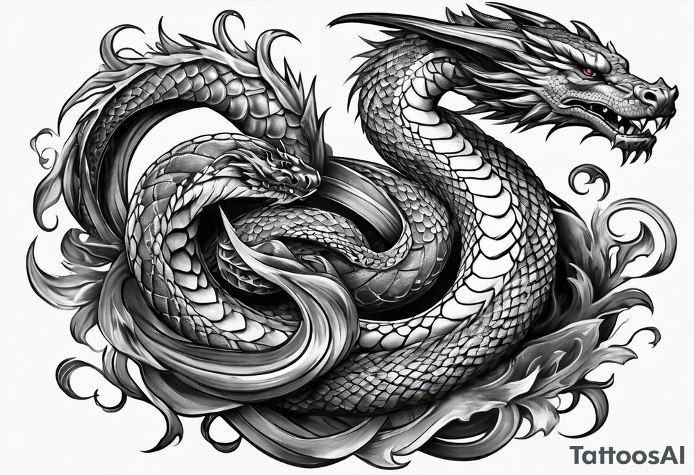 Snake dragon tattoo idea