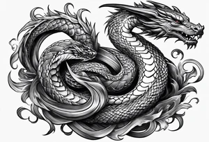 Snake dragon tattoo idea
