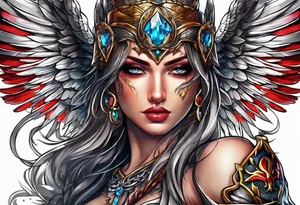 Warrior Angel tattoo for thigh tattoo idea