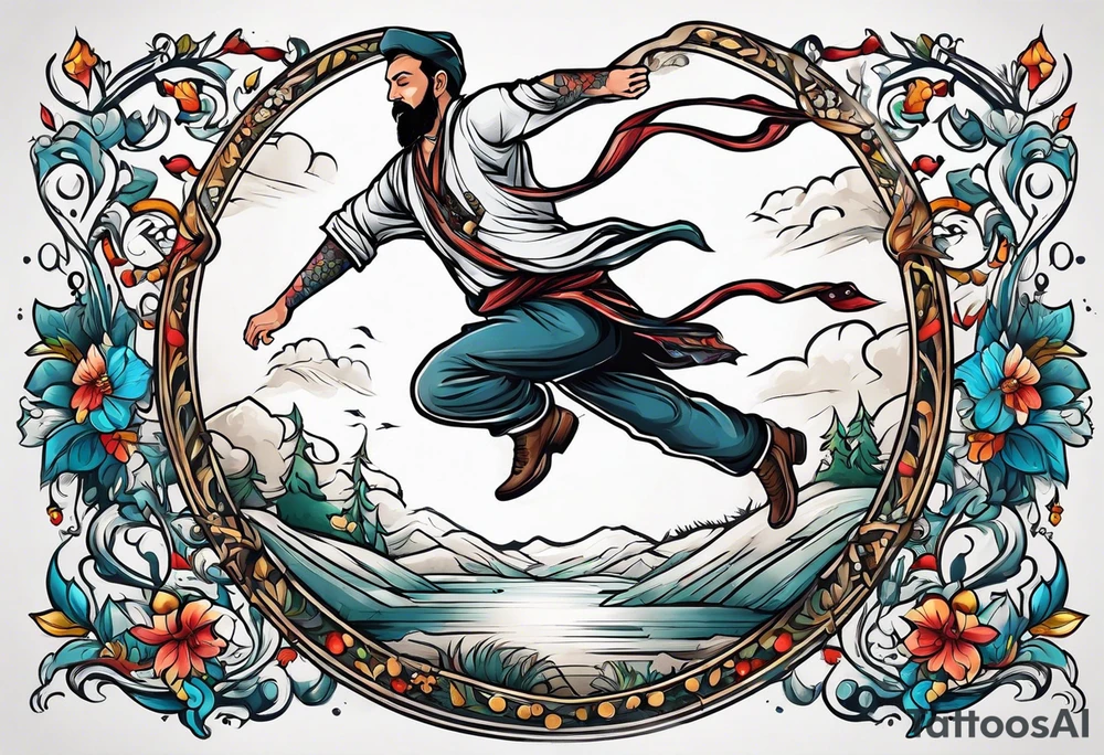 leaping peasant tattoo idea