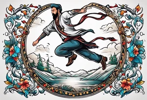 leaping peasant tattoo idea