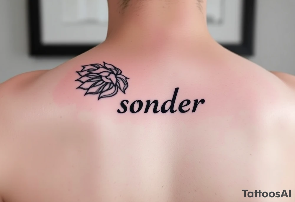 A "sonder" tattoo on my forearm it should represents the realization that each person, even those you may pass by in a crowded street, has a rich and complex life, just as your own tattoo idea