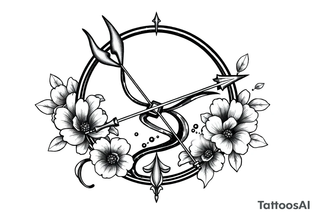 I want a small tattoo with a Sagittarius sign but incorporate Lillie's into it and give it a Japaneese feel tattoo idea