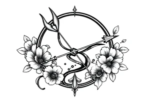 I want a small tattoo with a Sagittarius sign but incorporate Lillie's into it and give it a Japaneese feel tattoo idea