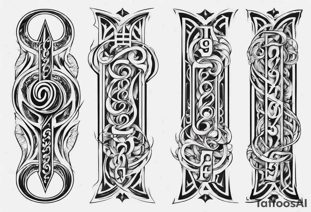 number 9. ambigram

Tall and thin tattoo idea