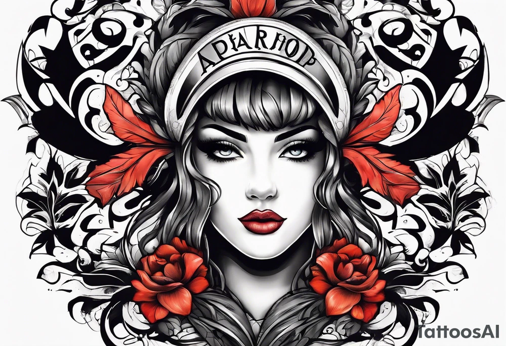A headband with the letters A R in the middle tattoo idea