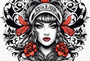 A headband with the letters A R in the middle tattoo idea
