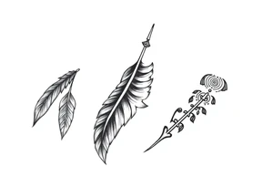 spiritual feathers ornamental indian shaman rune tattoo idea