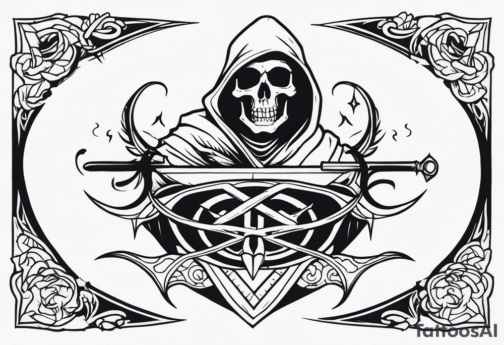 Stomach tattoo 
Reaper tattoo idea