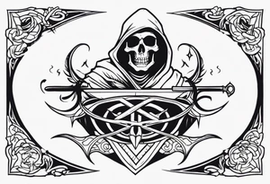 Stomach tattoo 
Reaper tattoo idea