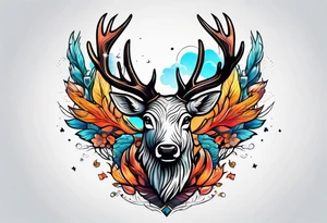 antlers flying away tattoo idea