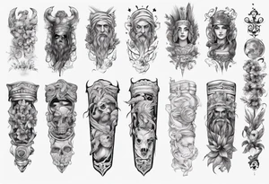 greek arm sleeve tattoo idea