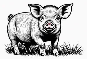 cute pig or piglet.
with text: "friends not food" tattoo idea