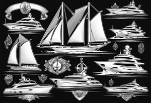 luxury yacht tattoo idea