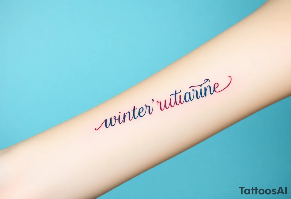 Bright colored ambigram phrases 


in English tattoo idea
