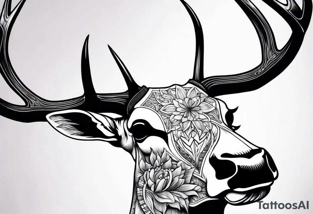Deer skull tattoo idea