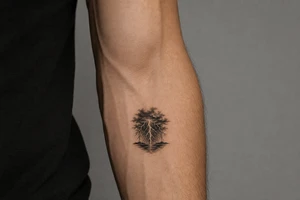 realistic lightning storm tattoo idea