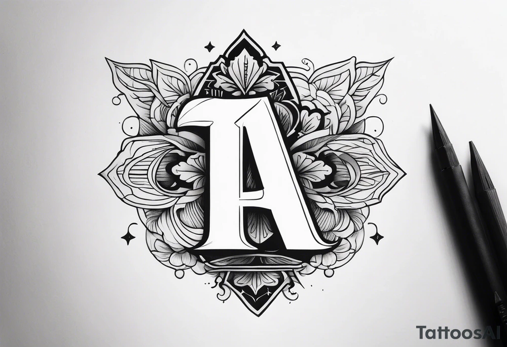 number 4 in a card tattoo idea