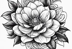 Neotraditional flowers tattoo idea