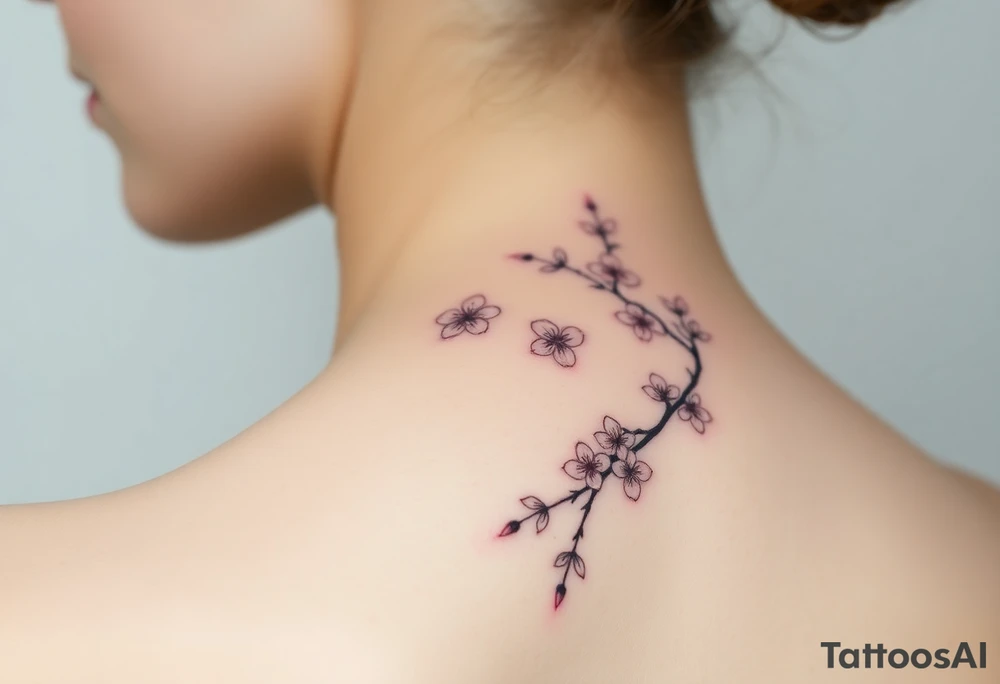 Cherry blossom vining tattoo idea