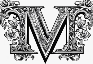 the letter M with the letter G hidden tattoo idea