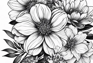 Japanese flowers tattoo idea