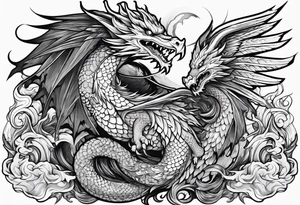 phoenix and dragon tattoo idea