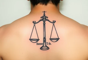 scales of justice that say "Damned if I do & Damned if I don't" tattoo idea