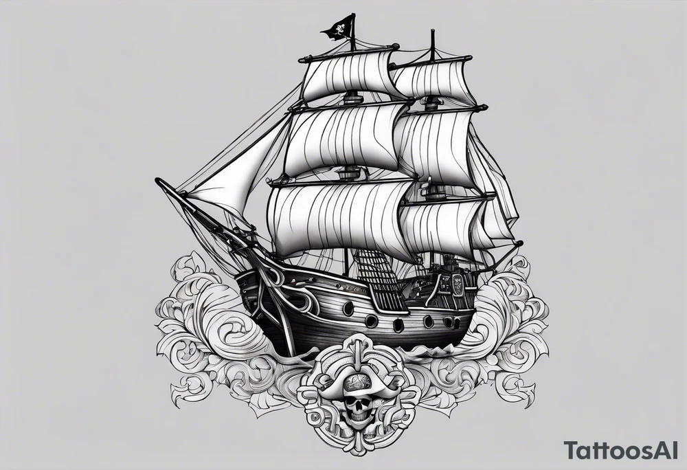 Pirate filigree tattoo idea