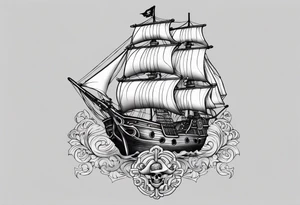 Pirate filigree tattoo idea