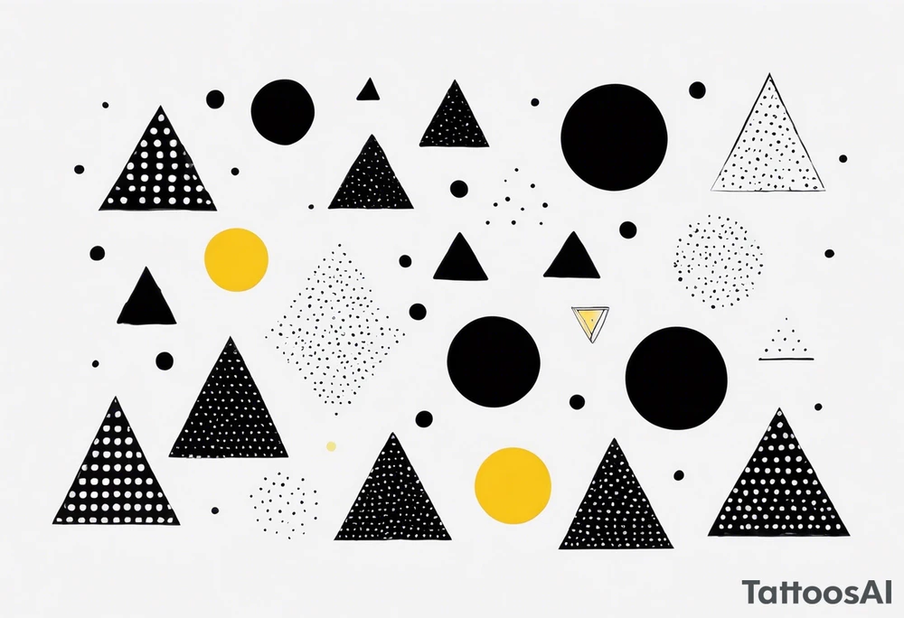simple sunshine made of black dots with a triangle incorporated somewhere tattoo idea