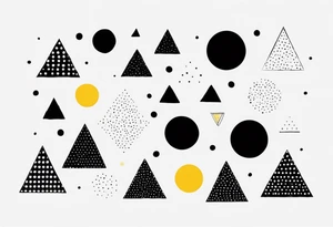 simple sunshine made of black dots with a triangle incorporated somewhere tattoo idea