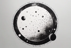simple galaxy design in a circle tattoo idea
