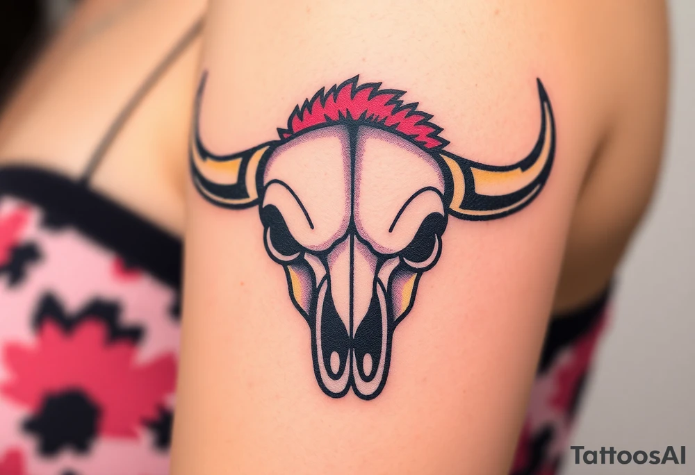 Buffalo or bison skull tattoo tattoo idea
