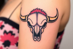 Buffalo or bison skull tattoo tattoo idea
