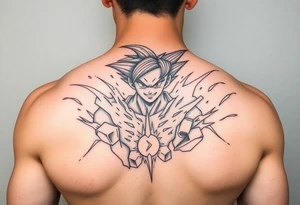 legendary dragonball z scene with energy aura and power effects tattoo idea