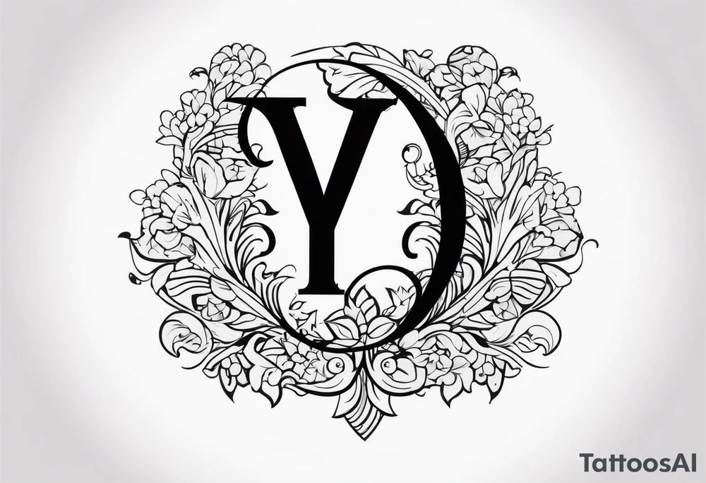 Letter Y combine with D tattoo idea