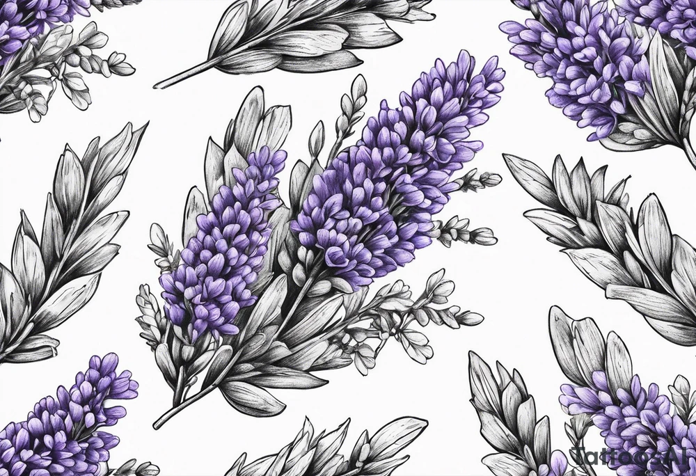 Lavender sprigs tied together with twine tattoo idea