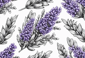 Lavender sprigs tied together with twine tattoo idea