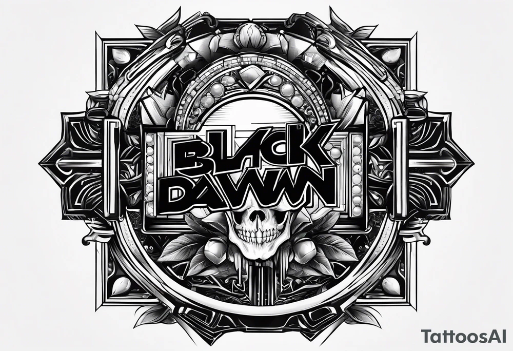 black dawn holdings logo for cyber security hacker company drugs and pills tattoo idea