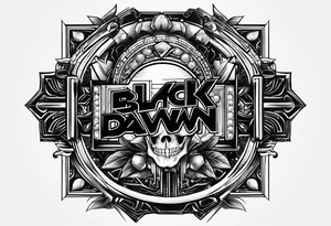 black dawn holdings logo for cyber security hacker company drugs and pills tattoo idea