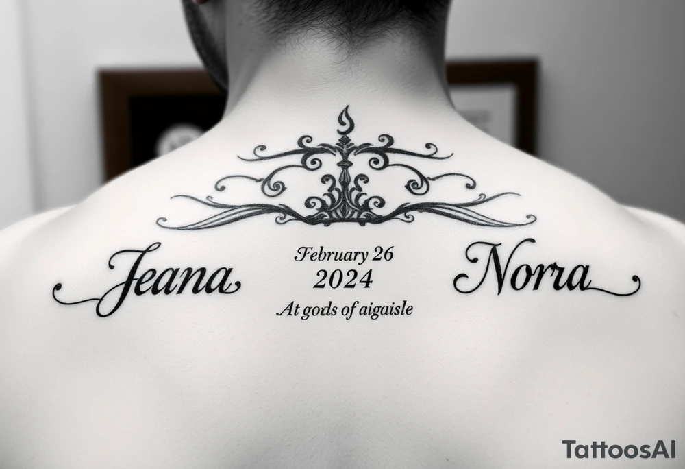 Meaning of names Jean God is gracious February 26, Sara Princess January 28, Nora honor and light August 14 tattoo idea